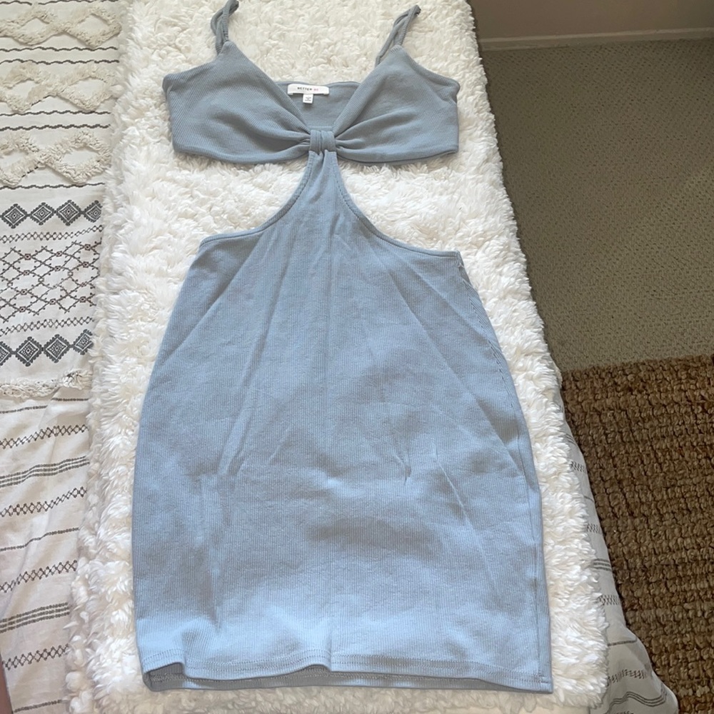 Better Be Clothing light blue cut out body con mini dress
